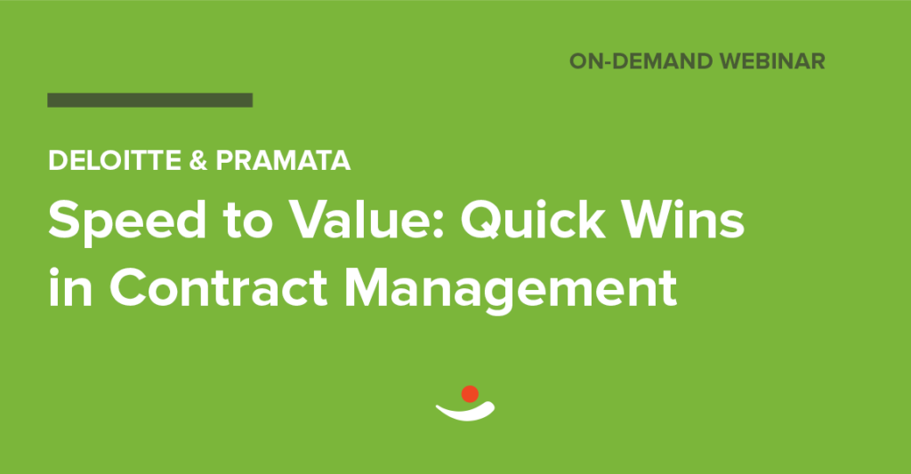 Speed to value in contract management