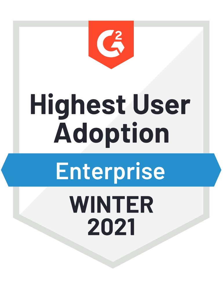 Pramata G2 Award for Highest User Adoption 2021 Enterprise