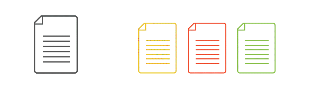 contracts sorting into piles based on color