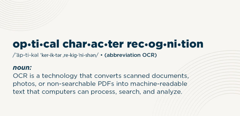 definition of optical character recognition